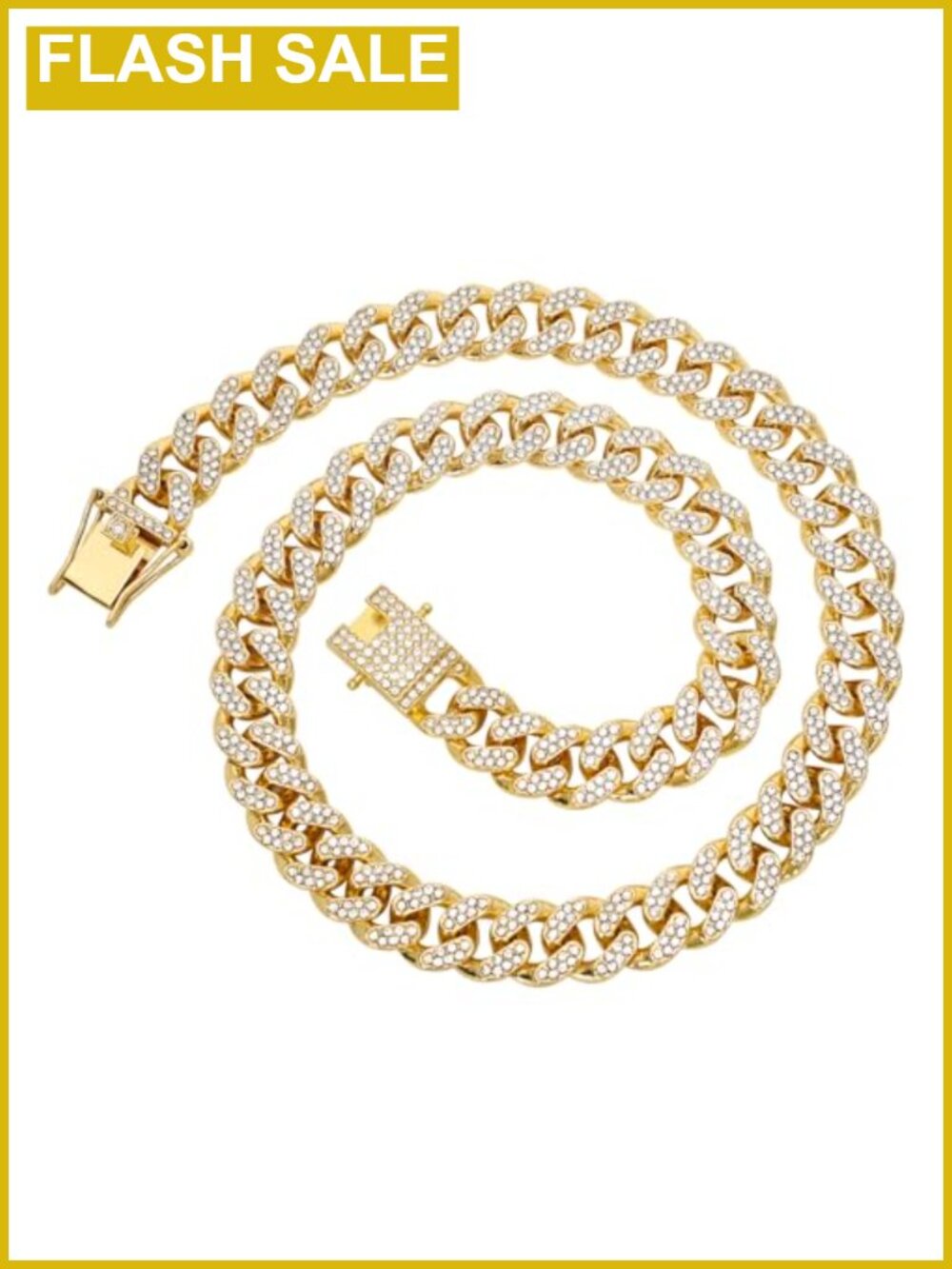 Men's Cuban Link Chain Necklace 18k Gold Plated 18/20 Inch Hip Hop Jewelry Gift